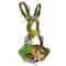 14.5&#x22; Brown &#x26; Green Floral Easter Bunny Decorative Basket